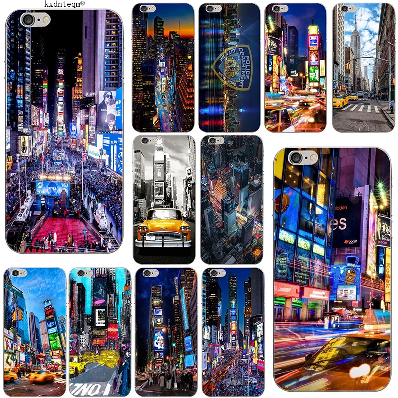New York City Times Square Taxi Soft TPU Silicon Cell Phone Case Slim Cover for iPhone 8 7 6 6S Plus X 5 5S SE 5C 4 Shell Fundas | Мобильные