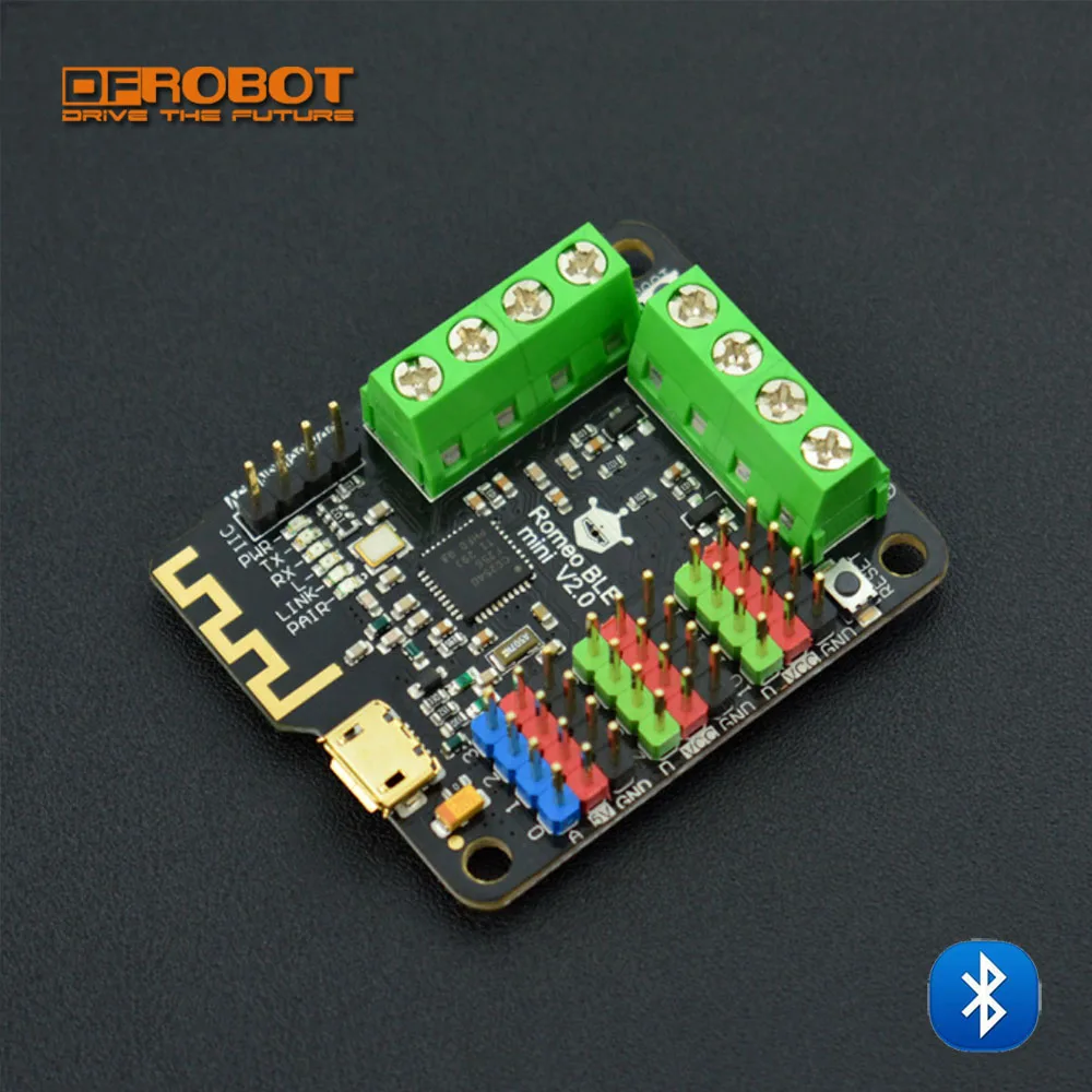 Маленький контроллер DFRobot Romeo BLE mini для робота на базе Arduino с драйвером двигателя и