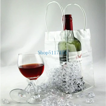 

100pcs PVC Ice Bag Wine cooler chiller Gift bags Wine Tool 0.5mm Thickness 24*11*11cm Ice Bag