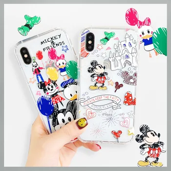 

New Disney Mickey Phone Cases for Iphone 11 12 6 7 X XR 6s Plus Xs Max Pro Cartoons Soft Silicone TPU Phone Covers Iphone X Case