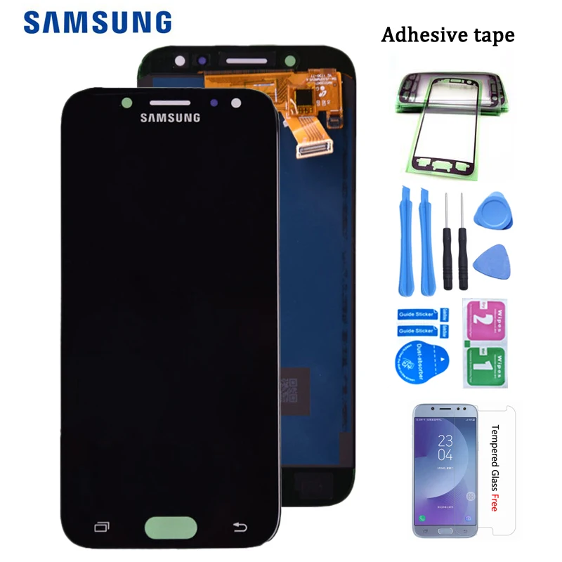 Tanie J530 LCD do Samsunga Galaxy J5 2017 J530 J530F wyświetlacz lcd ekran dotykowy Digitizer zgromadzenia LCD J5 Pro 2017 J5 Duos nie dostosować