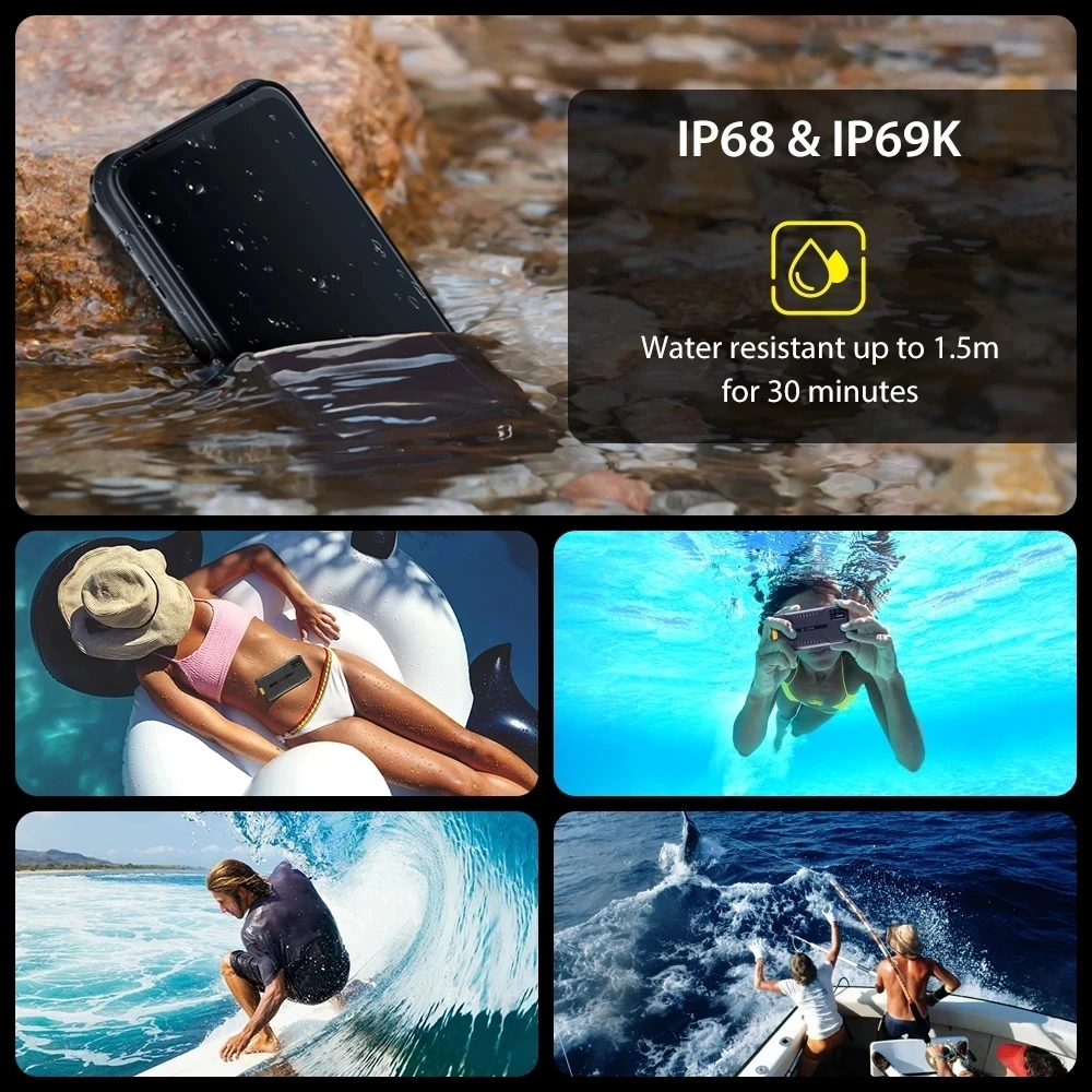 UMIDIGI BISON Smartphone 6GB+128GB NFC IP68/IP69K Waterproof Rugged Phone 48MP Quad Camera 6.3