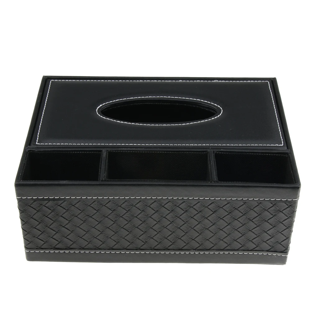 PU Leather Tissue Box Paper Home Car Phone Holder Dispenser Organizer for Home Living Room R=Tabletop Decor Car Office Use