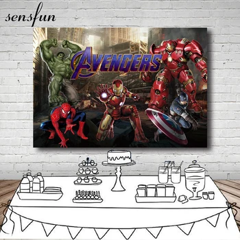 

Sensfun Comics Superhero Avengers Backdrop For Photo Studio Boys Birthday Party Photography Background Customized Photocall