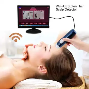 

5-200X Wireless Wifi + USB Skin Hair HD Scalp Detector Hair Follicle Tester Digital Microscope Skin Camera Analyser 200MP Camera