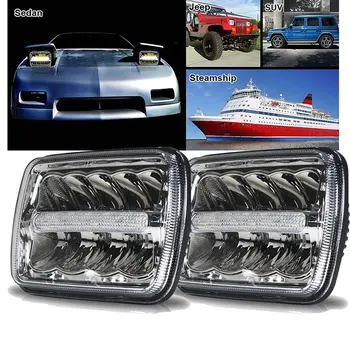 

Square LED Headlight 7X6 5X7 HI-LO Beam Replacement Headlamps for Jeep Wrangler YJ Cherokee XJ Trucks 4x4 Led HeadLight
