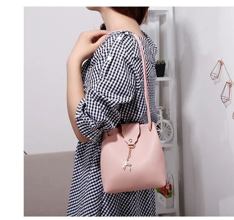 Сумка мини Повседневная сумка через плечо сумка-мессенджер для телефона индивидуальная маленькая сумка с оленем модная женская однотонная сумка-мешок