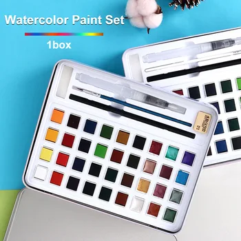 

Watercolor Paint Student Professional Solid Pigment Children Gifts Drawing Art Stationery Beginners Pearlescent School Draw