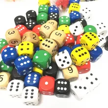 Деревянные игральные кости D6, 10 шт., двусторонние кости, 16 мм, цифровые кубики с цифрами или точками, Круглый кубик для детских игрушек, настольные игры Деревянные игральные кости D6, 10 шт., двусторонние кости, 16 мм, цифровые кубики с цифрами или точками, Круглый кубик для детских игрушек, настольные игры