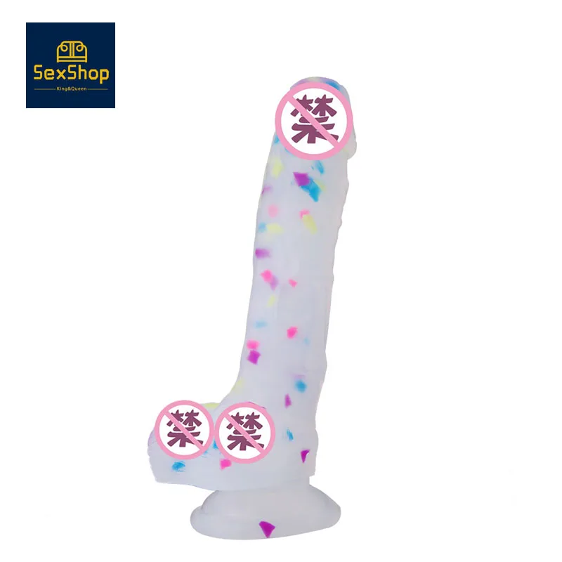 Sexy shop vibrator penis for woman silicone vibrator Jelly color big dildo realistic penis adult toys cock dildo sex shop