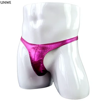 

UNWE PU Underwear Men Jockstraps Gay Briefs Sexy Hot Mens Gay Thongs Men G Strings Briefs PU Leather Gay Wear