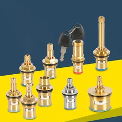 Brass Ceramic Disc Tap Valve Cartridges Copper Valve Core Hot and Cold Water Quick Opening Triangle Valve Bathroom Faucet Spool