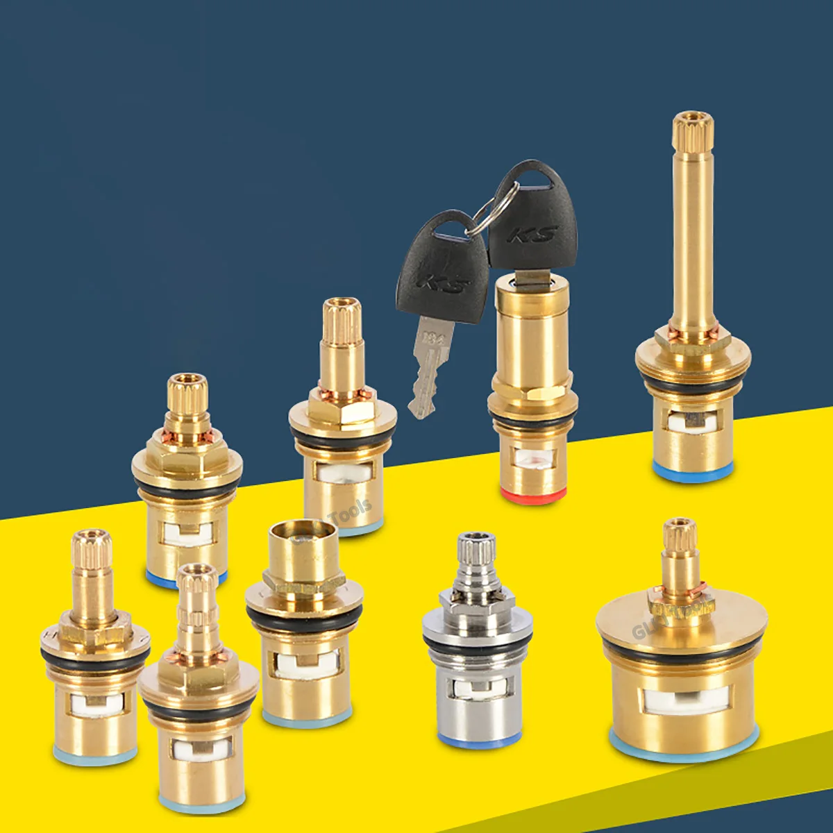 Universal Replacement Tap Valves Brass Ceramic Disc Cartridge Inner Faucet Valve for Bathroom