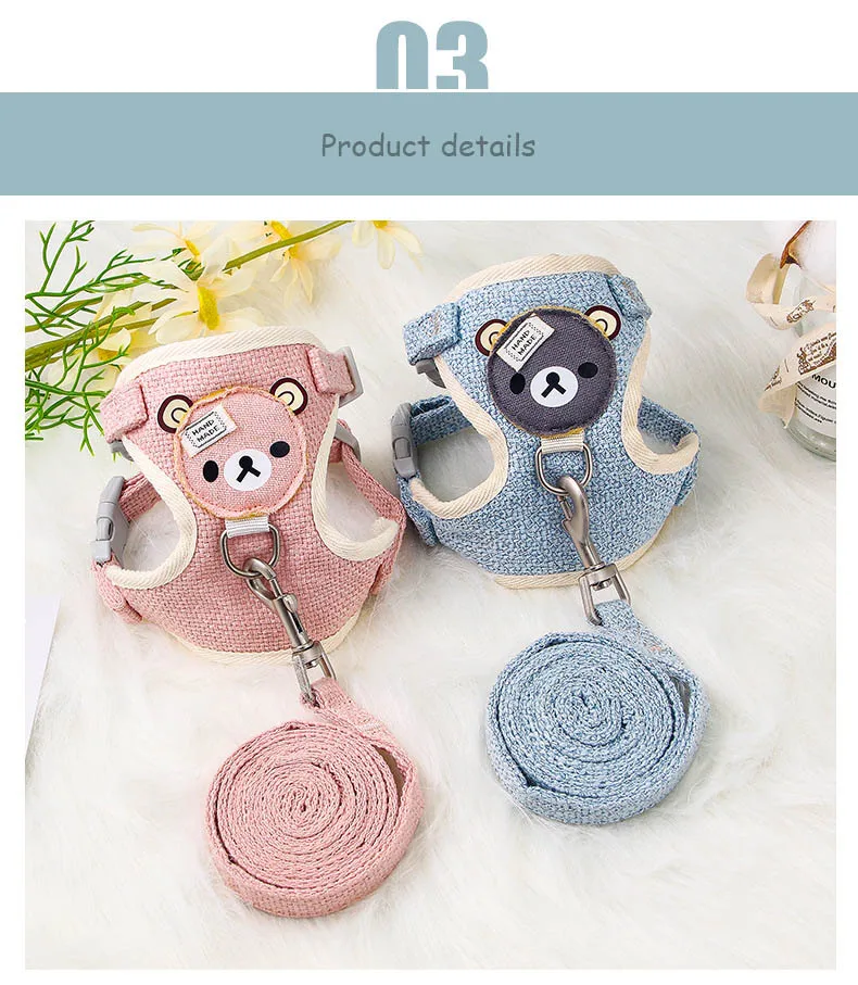 Sweet Cartoon Bear Harness - Pastel Colors For Dogs