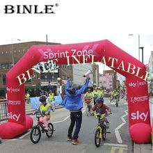 Подгонянный размер надувная входная арка красная надувная АРКА двери wtih устойчивые ноги и печать для наружной рекламы