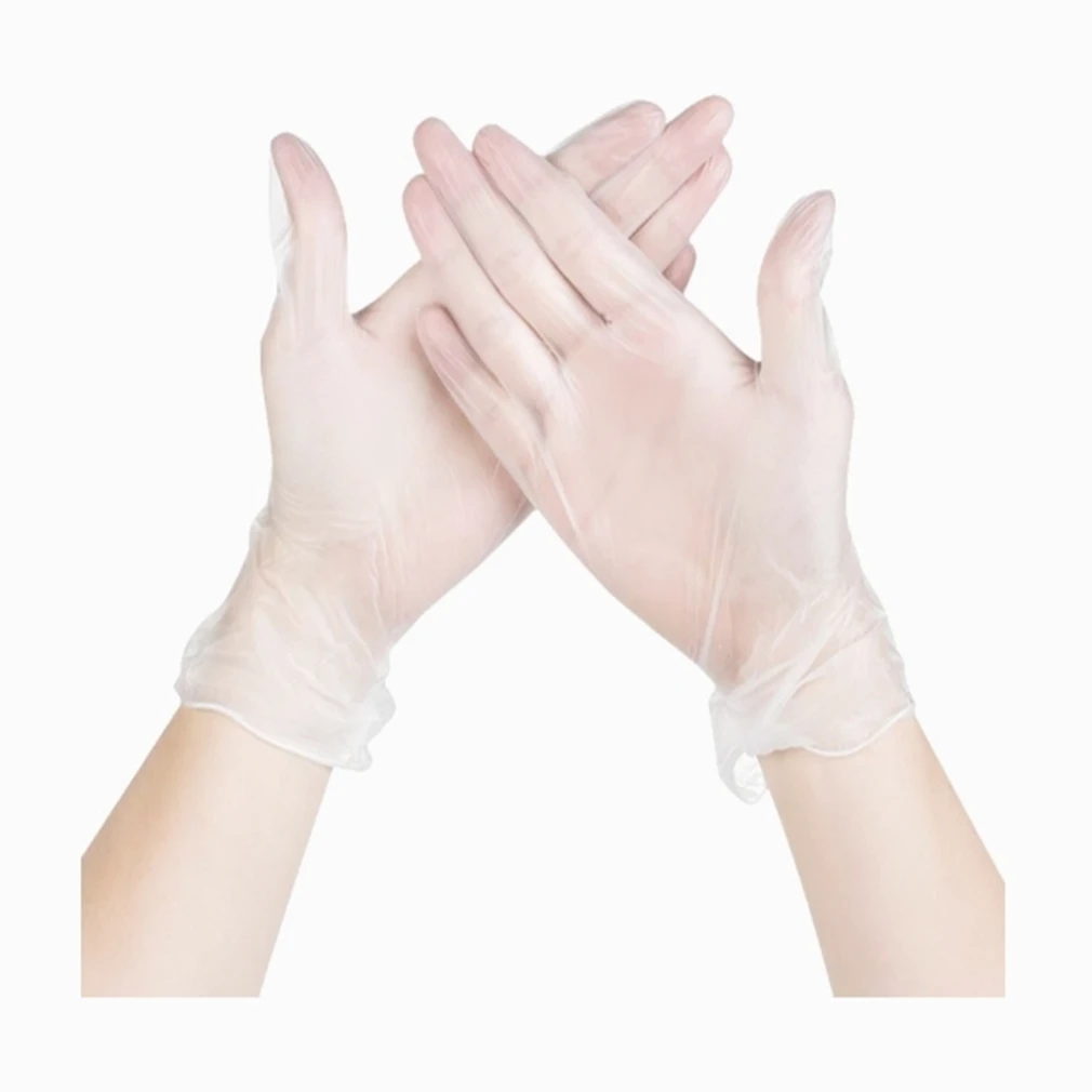 

100 Pieces Disposable Transparent Latex Gloves General Cleaning Work Finger Gloves Latex Protect Family Food Safety