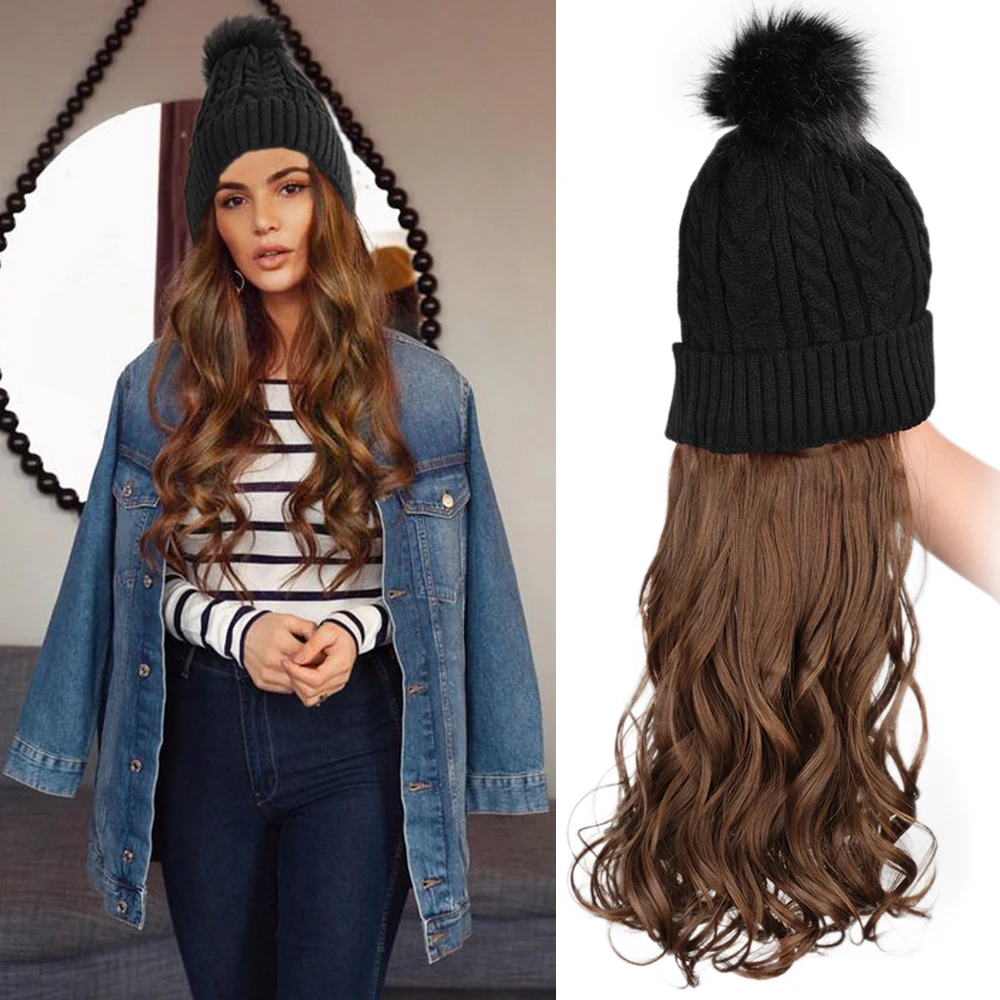 Lativ Topi Beanie dengan Rambut 