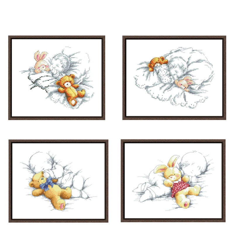 The baby asleep cross stitch kits package 18ct 14ct unprint canvas embroidery DIY handmade needlework for cross stitch kit