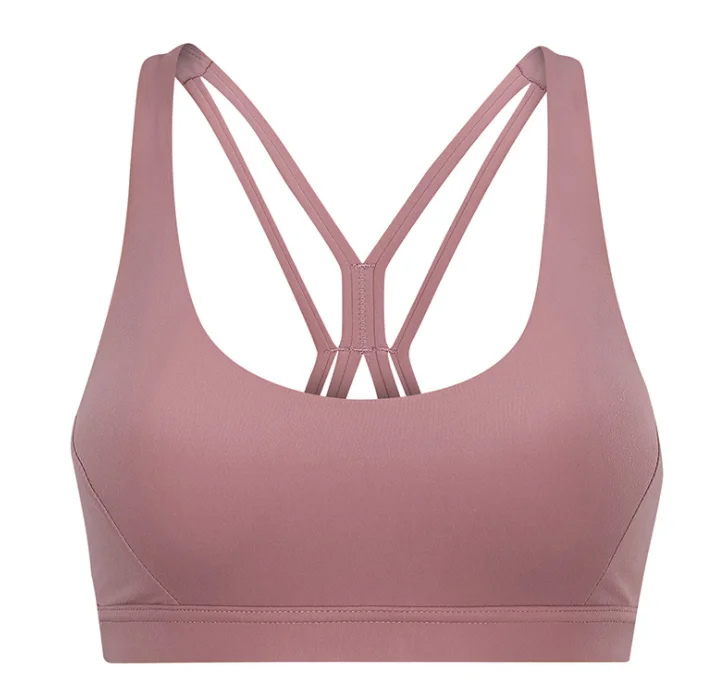 rosy red bra Женский спортивный бюстгальтер для йоги, спортзала, фитнеса, тренировок, бюстгальтер со съемной обивкой, телесная ткань, дышащий, быстросохнущий, хорошее качество - Цвет: rosy red bra