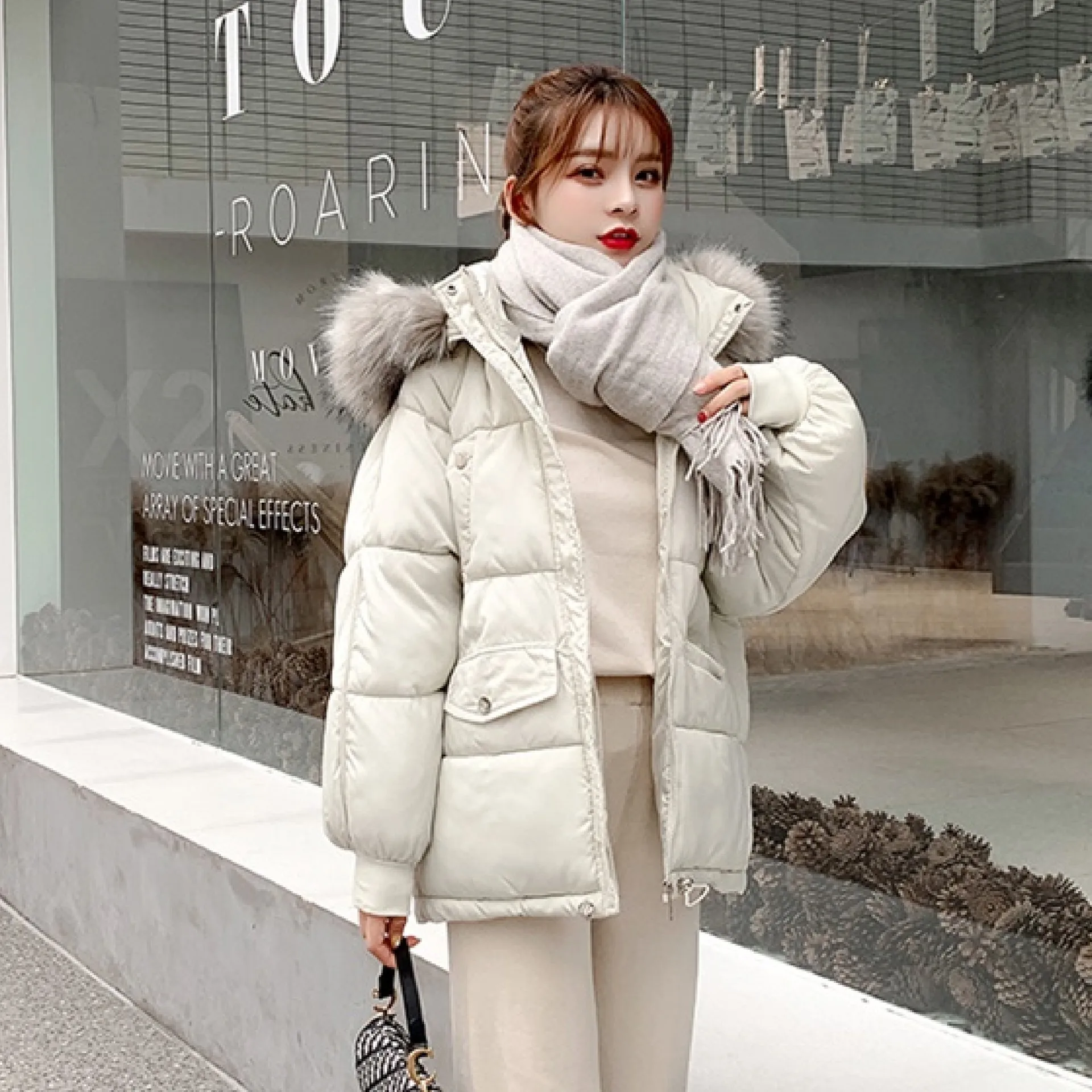 

2019 New Style Winter Cotton-padded Clothes Women's Short Korean-style down Jacket Cotton-padded Clothes Loose-Fit down Coat Don
