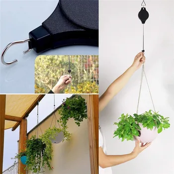 

Retractable Pulley Hanging Basket Pull Down Hanger Flower Plant Baskets Pots Garden Supplies Home And Garden Tools Accessories