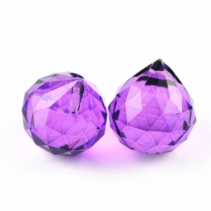 15mm-40mm Violet Crystal Lighting Pendant Balls Chandelier Parts Prisms For Wedding Decoration
