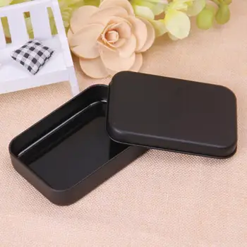 

Empty Black Metal Storage Box Mini Tin Gift Box Small Case Organizer For Money Coin Candy Keys Playing Card Boxes LX1236