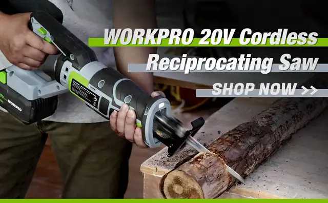 WORKPRO Draadloze reciprozaag, 20 V, reciprozaag met accu 4,0 Ah, draadloze reciprozaag met 4 zaagbladen, ideaal voor het snijden van hout, metaal en pvc, batterij en oplader inbegrepen WORKPRO Draadloze reciprozaag, 20 V, reciprozaag met accu 4,0 Ah, draadloze reciprozaag met 4 zaagbladen, ideaal voor het snijden van hout, metaal en pvc, batterij en oplader inbegrepen