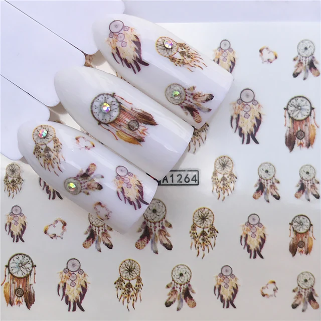 Nail Stickers Sliders For Nails Winter Sticker Elk Figure Nail Art Decorations Wolf Animal Transfer Watermark Water Slider A1264