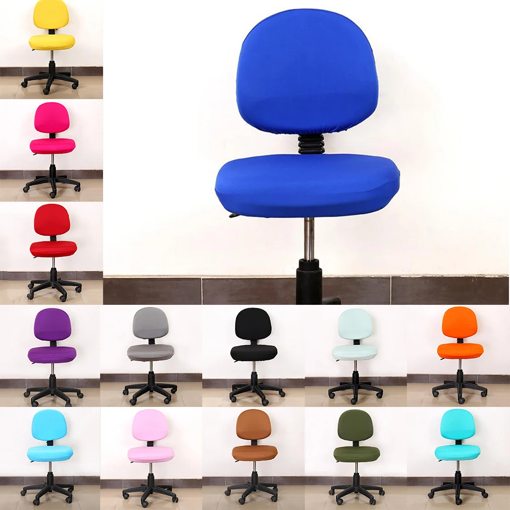 Elastic Office Chair Cover Desk Chair Slipcover Stool Swivel Chair Cover Computer Chair Cover Seat Back Cover Water Resistant