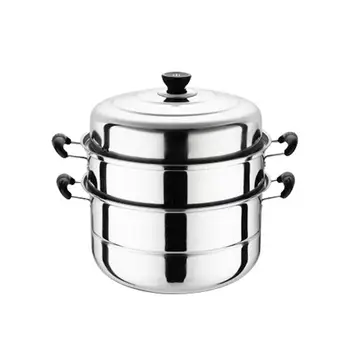

Heavy Duty Stainless Steel Steamer Pot Set Stack and Steam Pot Set Includes Cooking Pot and Steamer Insert and Lid