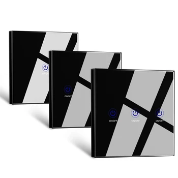 

433MHz 86 Tramsmitter Wall Remote Touch Panel Tempered Glass Portable RF Remote Control for Home Light Switch 30M Distance