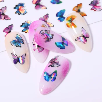 

1PC 3D Nail Sticker Beautiful Butterfly Adhesive Nail Decals Summer Theme Outdoor Nail Transfer Decals Foils Wraps Decorations