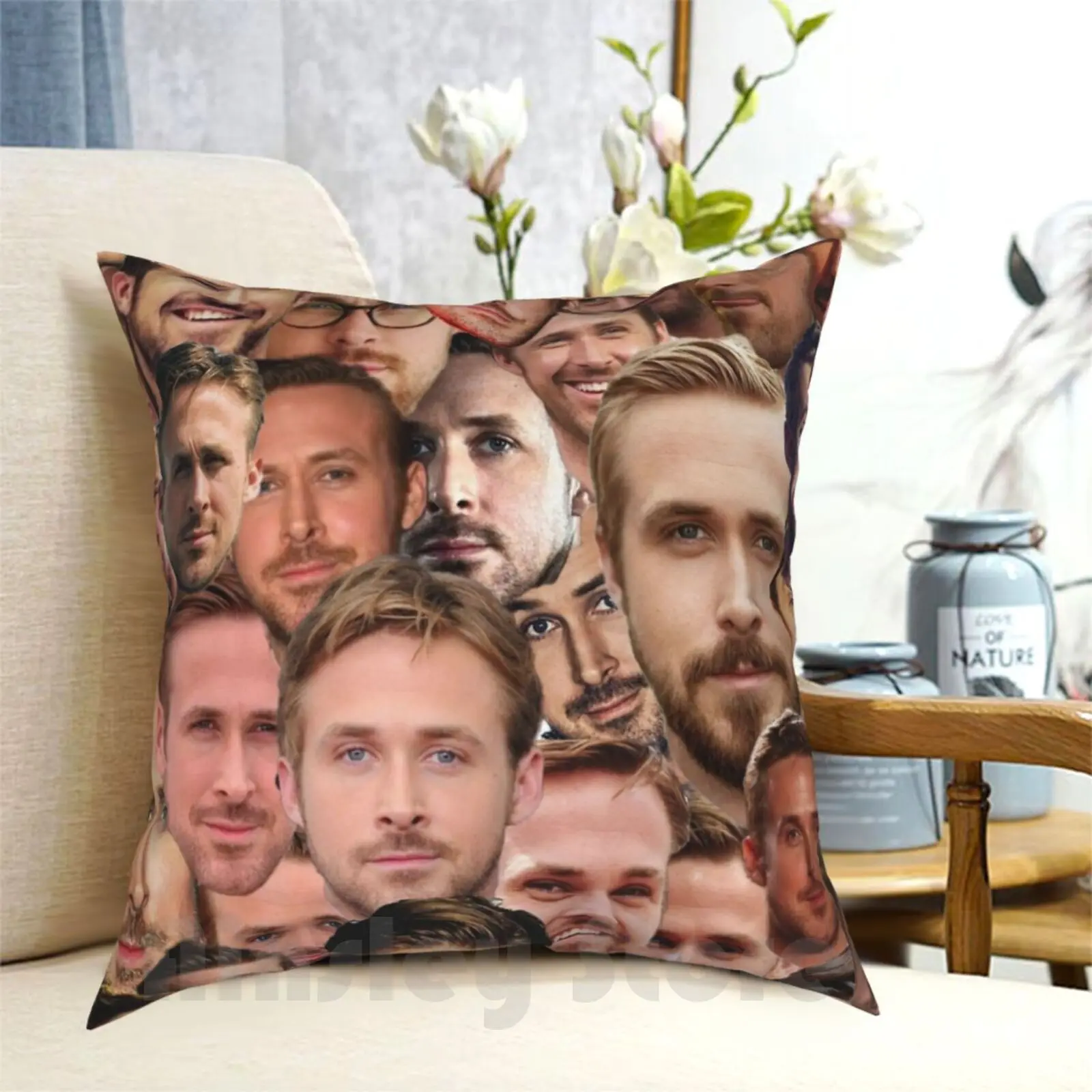 Ryan Gosling Face Throw Pillow Decoration Pillow Case Sofa Waist Throw  Cushion Cover Home Decor