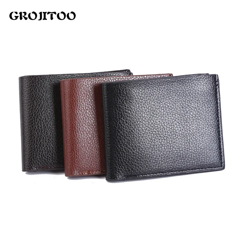 

GROJITOO Pu Leather Men wallet Short leisure card bag Coin Purse Money Bag Multi-functional Credit Card Wallet Women Purse