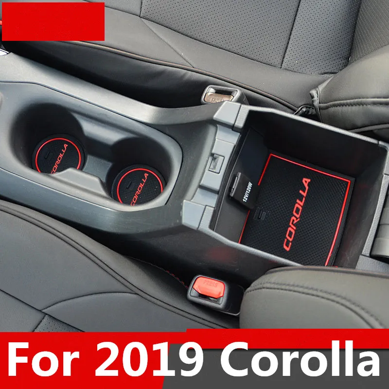 Для Toyota Corolla слот-коврик для двери коврик 3D резиновый коврик интерьерные подставки под стакан Groove коврик Lnterior Противоскользящий автомобильный Стайлинг