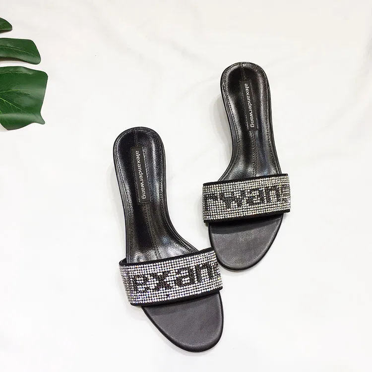 

Single-strap Slipper Women's Summer Fashion Thin Heeled round-Toe Women's Sandals Outer Wear 2019 New Style Europe And America B