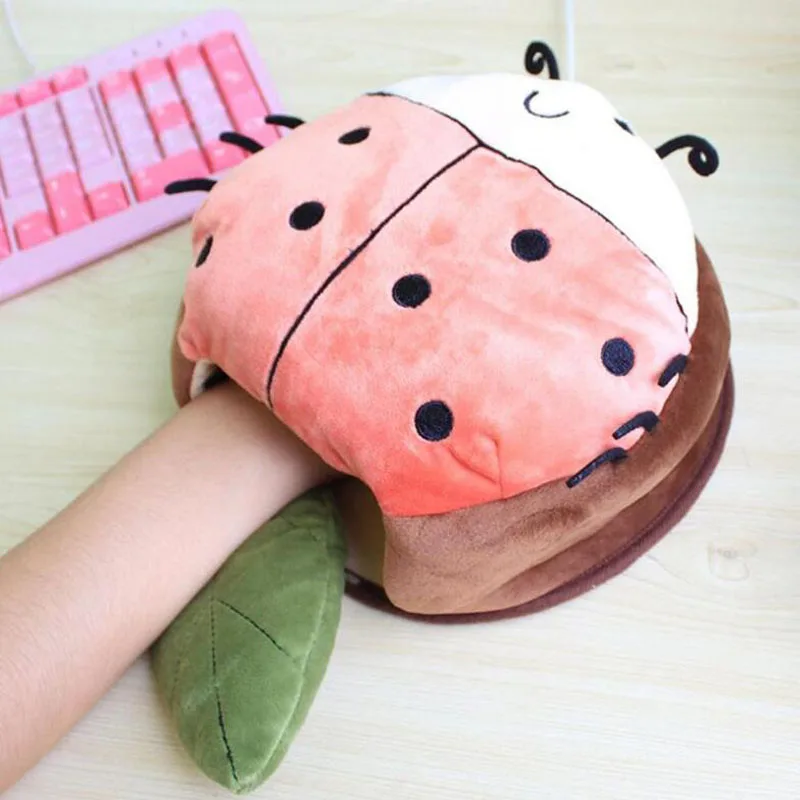 

Cute Winter Warm Mouse Pad Hand Heating Cover Soft Plush USB Hand Warmer Heated Mouse Mat With Wristband Office Supplies Warmer