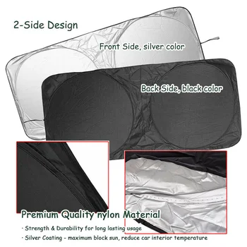 

Anti-UV Car Windshield Sunshade Sunshade Silver Sunscreen 150*70CM Foldable