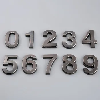 

Grey Self Adhesive Numeral Door Plaque House Sign Plating Gate Digits 0 to 9 Plastic Number Tag Hotel Home Sticker Address