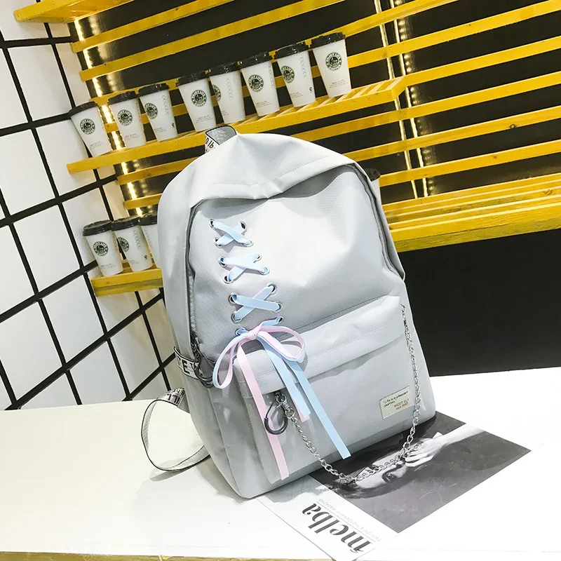 

School Bag Women's Middle School Students 2019 New Style Korean-style Campus Fashion Versatile Canvas Junior High School STUDENT