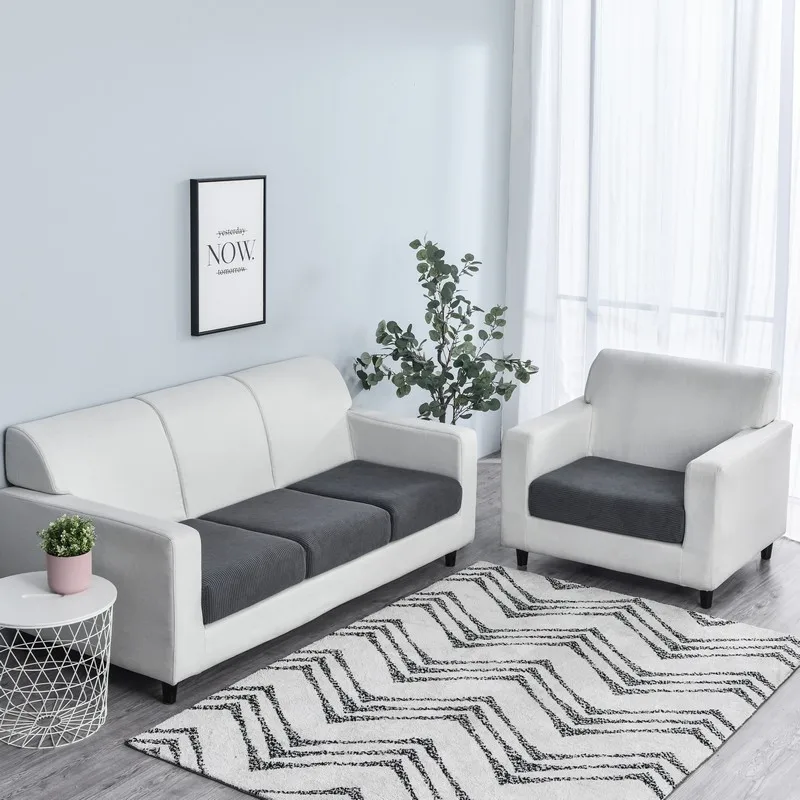 Seat-Cushion-Cover Furniture-Protector Sofa Living-Room Stretch Jacquard Color Grey