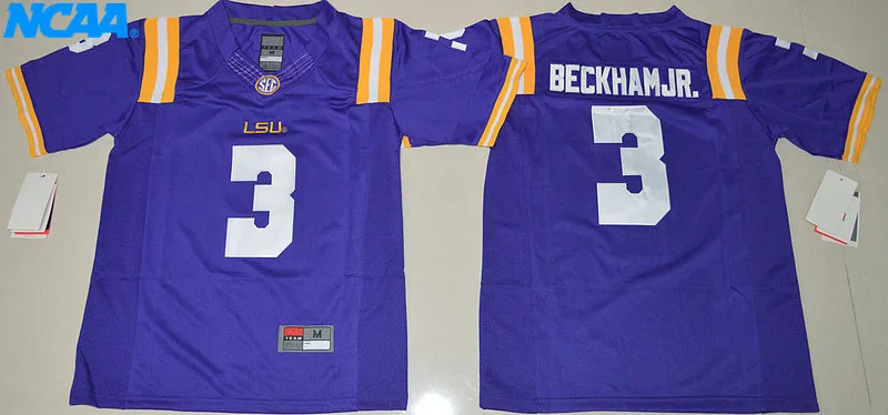 Новое поступление высокое качество Odell Beckham футболка колледжа спортивные майки#3 Beckham Jr. Майки S-XL - Цвет: 2