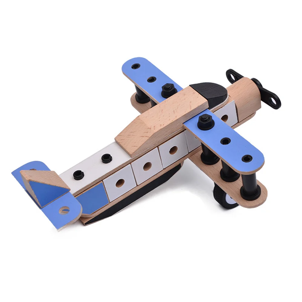 

Kids Educational Wooden Airplanes DIY Kit Blocks Assembly Plane Blocks Reusable Toy Set for Children over three years old