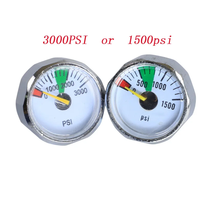 2Pcs 3000psi 1/8NPT Mini Gauge Manometer For Paintball PCP Air Rifl Accessories 