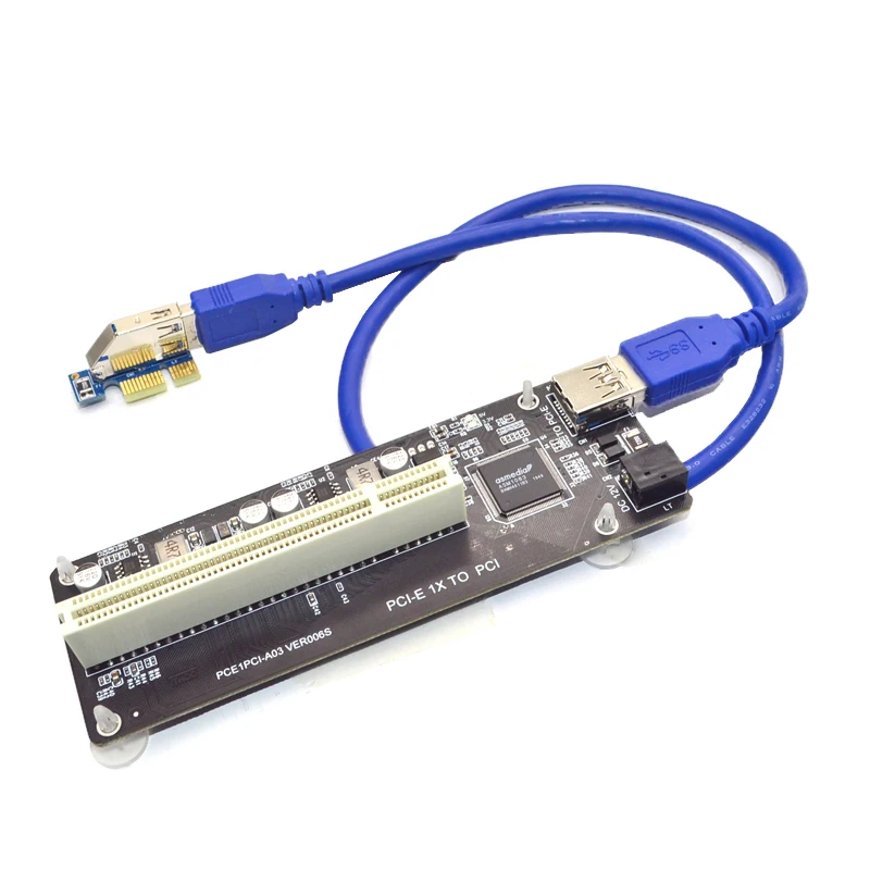 Pcie pci-e pci express x1 para cartão de ônibus riser pci adaptador de alta eficiência conversor usb 3.0 cabo para desktop pc asm1083 chip