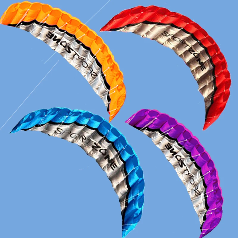 New  High Quality  1.8m 4 colors Dual Line Parafoil Kite  WithFlying ToolsPower Braid Sailing Kitesurf Rainbow Sports Beach