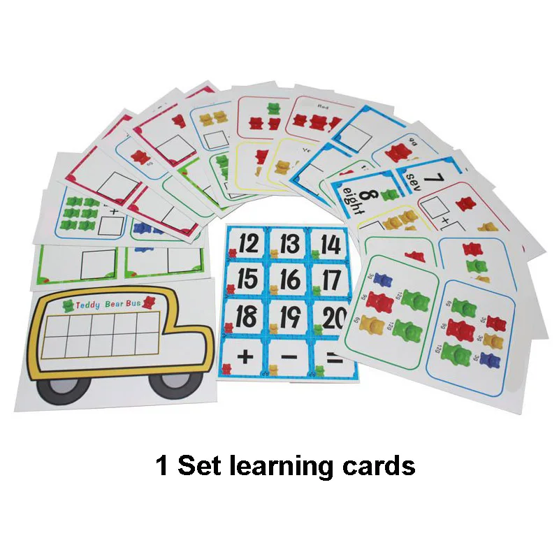 Set C 1 набор, счетные медведи, штабелирование чашек-Монтессори, радужная игра, обучающая Сортировка цветов, игрушки для малышей - Цвет: Set C