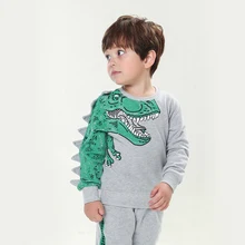 Новинка года, Детский костюм с толстовкой для мальчиков детская одежда с рисунком динозавра на весну и осень милый детский свитер костюм из двух предметов