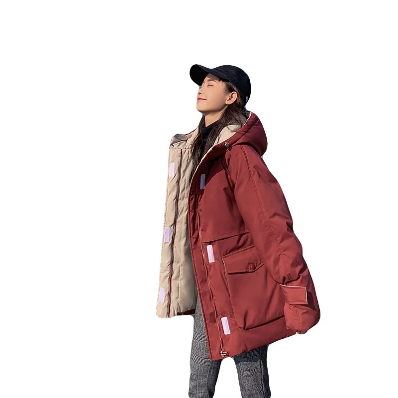 Креативная зимняя женская куртка, новинка Abrigos Mujer Invierno, модная Длинная женская хлопковая куртка оригинального дизайна, Женская хлопковая куртка